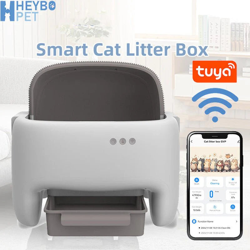 Say goodbye to messy litter! 🐾 Check out the HEYBO Self-Cleaning Litter Box - the ultimate hassle-free solution for your feline friend! 🐱✨ #CatLovers #PetTech