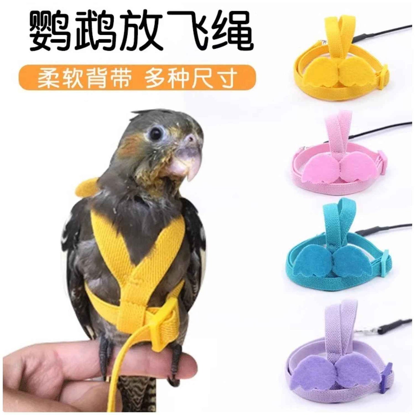 Take Your Feathered Friend for a Stroll! 🦜✨ Adjustable & Safe Parrot Harness with Leash!