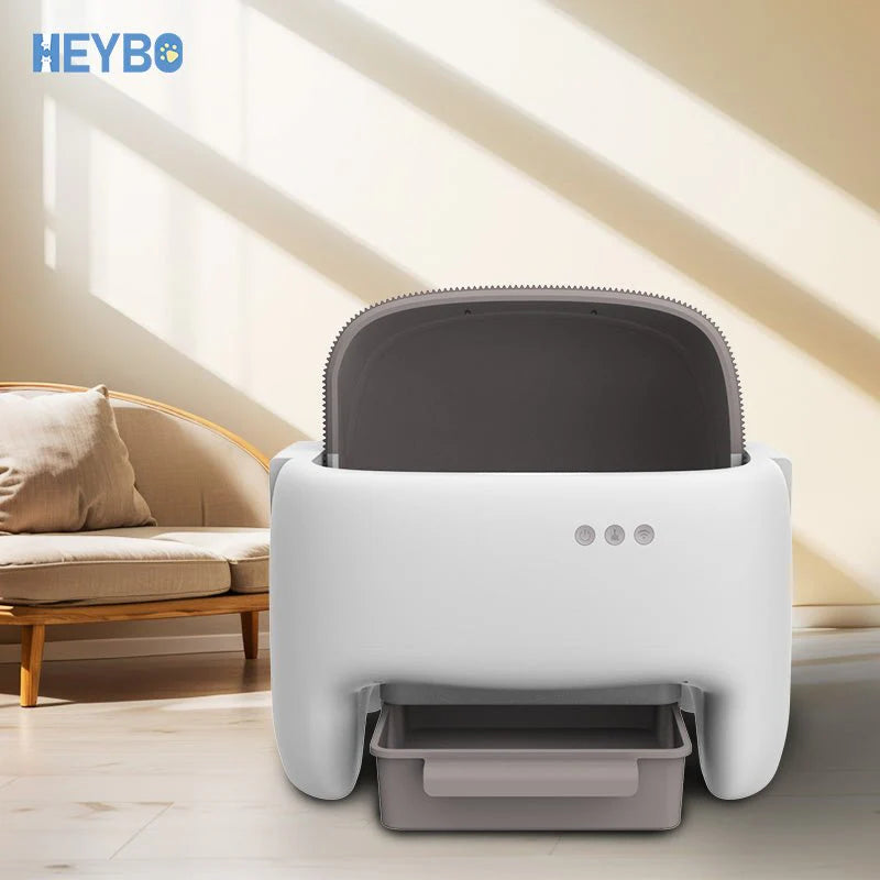 Say goodbye to messy litter! 🐾 Check out the HEYBO Self-Cleaning Litter Box - the ultimate hassle-free solution for your feline friend! 🐱✨ #CatLovers #PetTech
