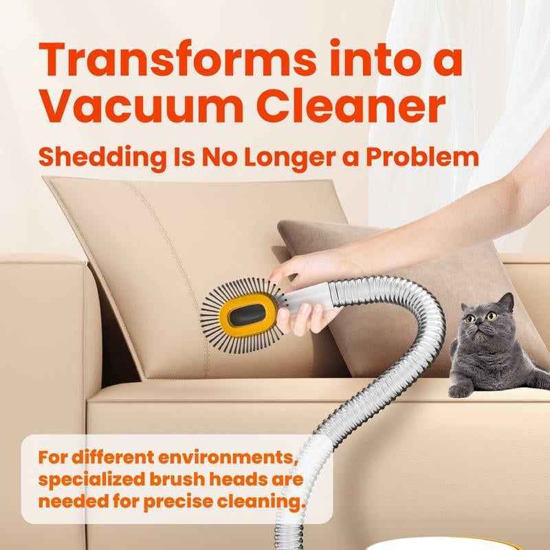 Puppyoo Pet Grooming and Vacuum Cleaner for Dogs and Cats， 12000Pa Vacuum Brush for Shedding Grooming, 1.5L Dust Cup,4M Power Cord Length，Pet Products，Dog&Cat Hair Vacuum Groomer,Clipper & Hair Remover Roller for Dogs & Cats