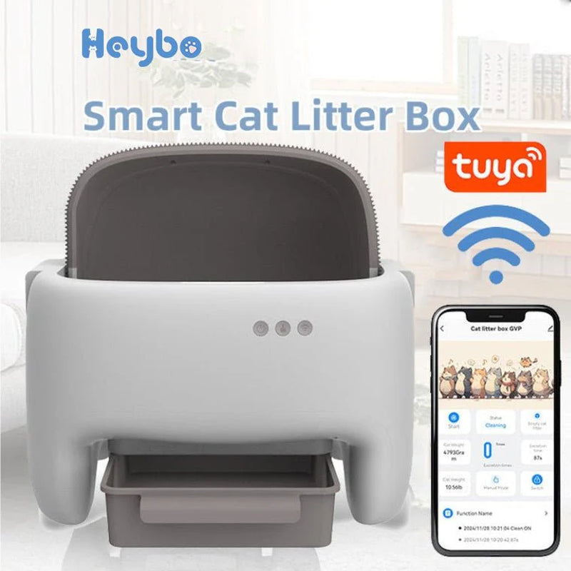 Say goodbye to messy litter! 🐾 Check out the HEYBO Self-Cleaning Litter Box - the ultimate hassle-free solution for your feline friend! 🐱✨ #CatLovers #PetTech