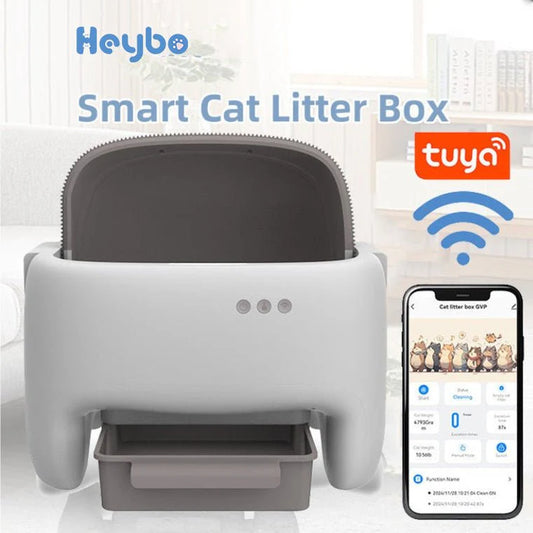 Say goodbye to messy litter! 🐾 Check out the HEYBO Self-Cleaning Litter Box - the ultimate hassle-free solution for your feline friend! 🐱✨ #CatLovers #PetTech