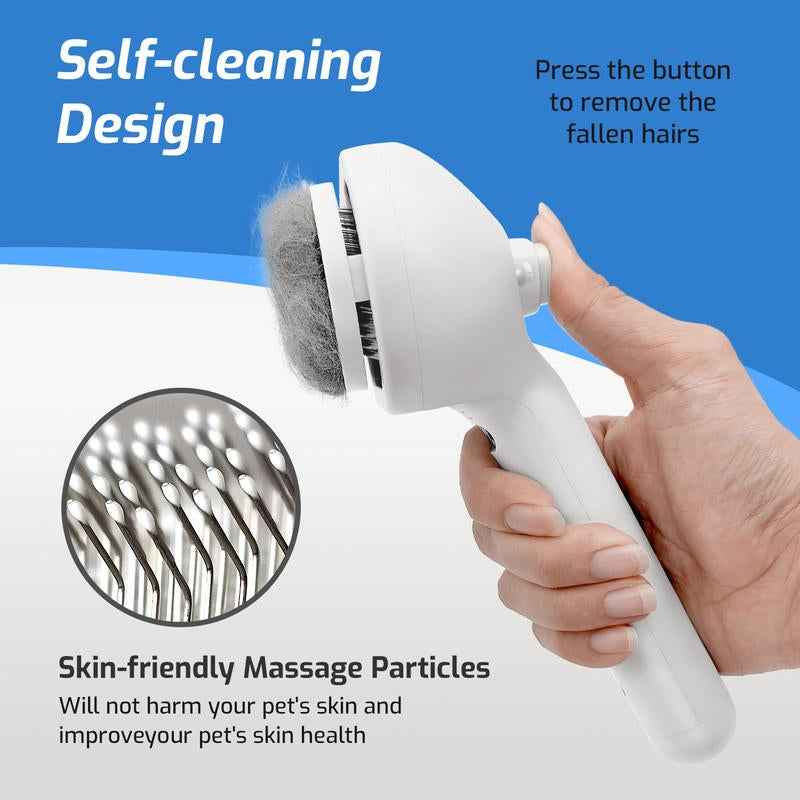 Pet 3-In-1 Spray Massage Comb for Cats & Dogs Prevents Static Electricity Removes Loose Hair with One Click Gentle Skin Care Steam Brush with Cool Mist Rechargeable Steam Pet Grooming Brush