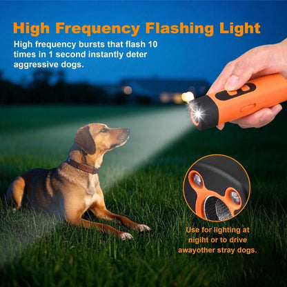 【Fast Shipping】Professional Sonic Emitters Dog Training Tool Dog Bark Deterrent Device with LED Flashlight, 30Ft Range anti Bark Barking Dog Silencer,Rechargeable Portable Dog Barking Stopper