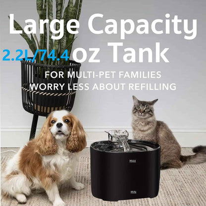 74.39 Oz/2.2 Liters, Pet Cat and Dog Fountain Dispenser, Smart Pet Fountain Dispenser, Large Capacity Silent Automatic Circulati