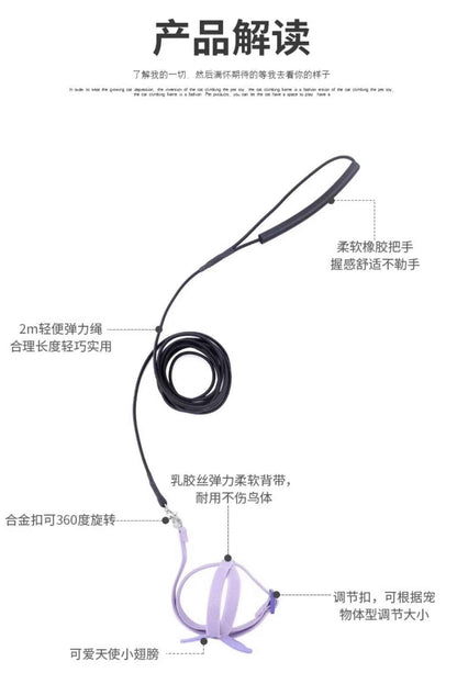 Take Your Feathered Friend for a Stroll! 🦜✨ Adjustable & Safe Parrot Harness with Leash!