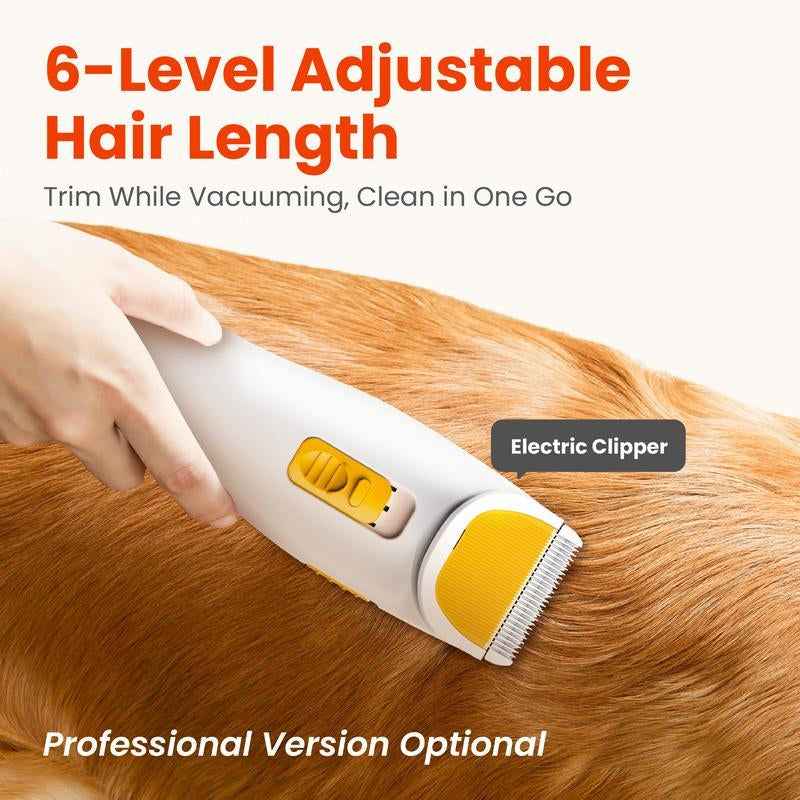 Puppyoo Pet Grooming and Vacuum Cleaner for Dogs and Cats， 12000Pa Vacuum Brush for Shedding Grooming, 1.5L Dust Cup,4M Power Cord Length，Pet Products，Dog&Cat Hair Vacuum Groomer,Clipper & Hair Remover Roller for Dogs & Cats