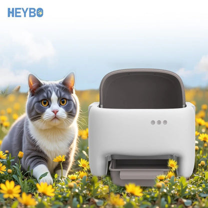 Say goodbye to messy litter! 🐾 Check out the HEYBO Self-Cleaning Litter Box - the ultimate hassle-free solution for your feline friend! 🐱✨ #CatLovers #PetTech