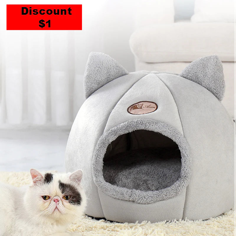 Cozy Winter Cat Bed & Small Dog House - Perfect for Deep Sleep! 🐾✨