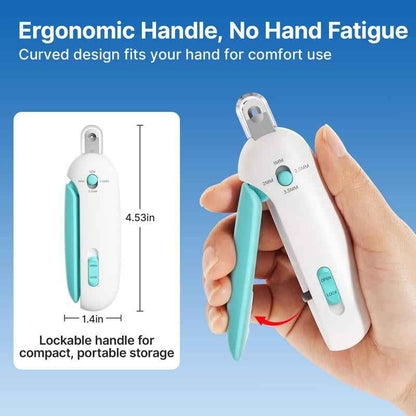 Potaroma Cat Nail Clipper with Adjustable 4-Size Trimming Hole & Hidden Nail File | Safe Toenail Trimmer for Kittens & Indoor Cats | Anti-Splash Claw Cutter for Cat Grooming (Blue)