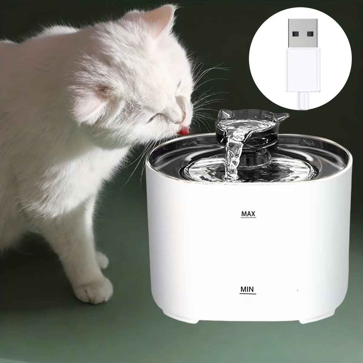 74.39 Oz/2.2 Liters, Pet Cat and Dog Fountain Dispenser, Smart Pet Fountain Dispenser, Large Capacity Silent Automatic Circulati