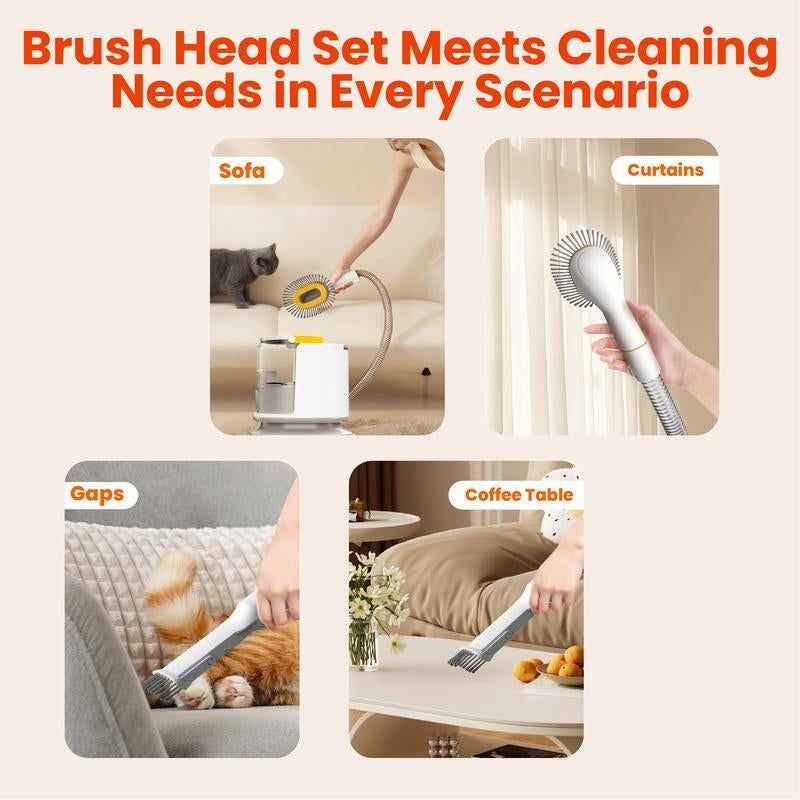 Puppyoo Pet Grooming and Vacuum Cleaner for Dogs and Cats， 12000Pa Vacuum Brush for Shedding Grooming, 1.5L Dust Cup,4M Power Cord Length，Pet Products，Dog&Cat Hair Vacuum Groomer,Clipper & Hair Remover Roller for Dogs & Cats