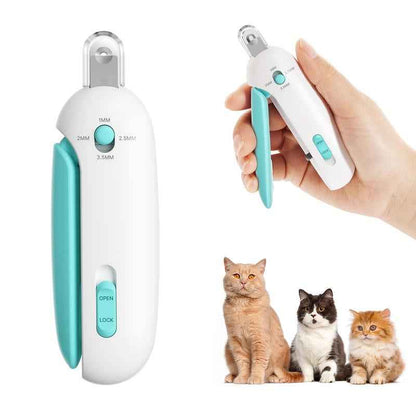 Potaroma Cat Nail Clipper with Adjustable 4-Size Trimming Hole & Hidden Nail File | Safe Toenail Trimmer for Kittens & Indoor Cats | Anti-Splash Claw Cutter for Cat Grooming (Blue)