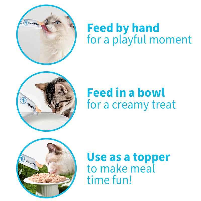 YOSSOA Lickable Wet Cat Treats, Squeezable Creamy Purée Cat Treat Delectables Squeeze Lickable Treats, Squeeze Stick Lickable Treats for Cats No Added Fillers, No By-Products, No Added Preservatives