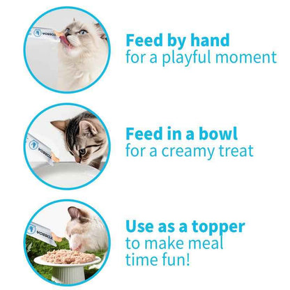 YOSSOA Lickable Wet Cat Treats, Squeezable Creamy Purée Cat Treat Delectables Squeeze Lickable Treats, Squeeze Stick Lickable Treats for Cats No Added Fillers, No By-Products, No Added Preservatives