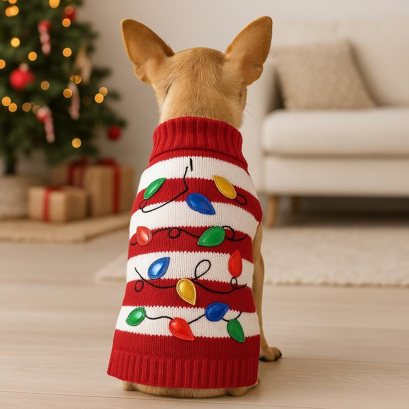 Snuggle Up Your Furry Friends in Our Cozy Christmas Plaid Sweater! Perfect for Small Dogs & Cats! 🐾🎄✨