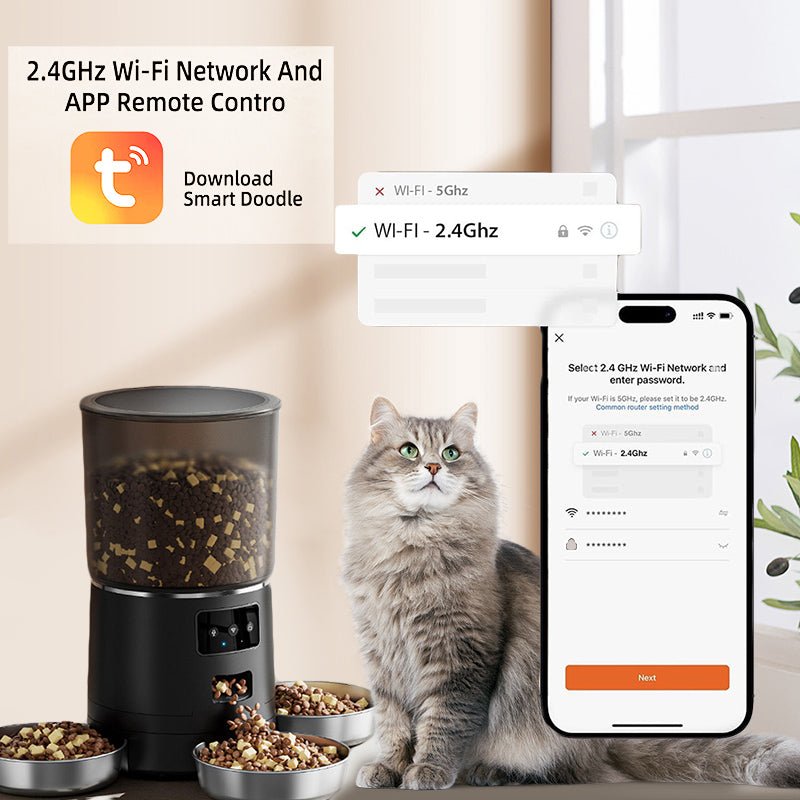HEYBO Automatic Cat Feeder Smart App-Controlled Pet Feeder with 3 Bowls