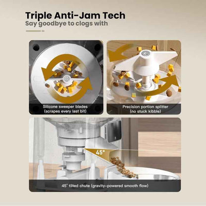 【Geoorood】5L Stainless Steel Automatic Cat Feeder, 2.4Ghz Wifi Only,App Remote Control, Programmable Feeding for Dog and Cat