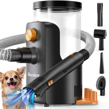 Buenkee Dog Grooming Vacuum, 4.5L Extra-Large Dust Cup Dog Grooming Kit, 14000Pa High-Suction Pet Groomer with Clippers, Low-Noise All-In-One Shedding Control Set for Home Use