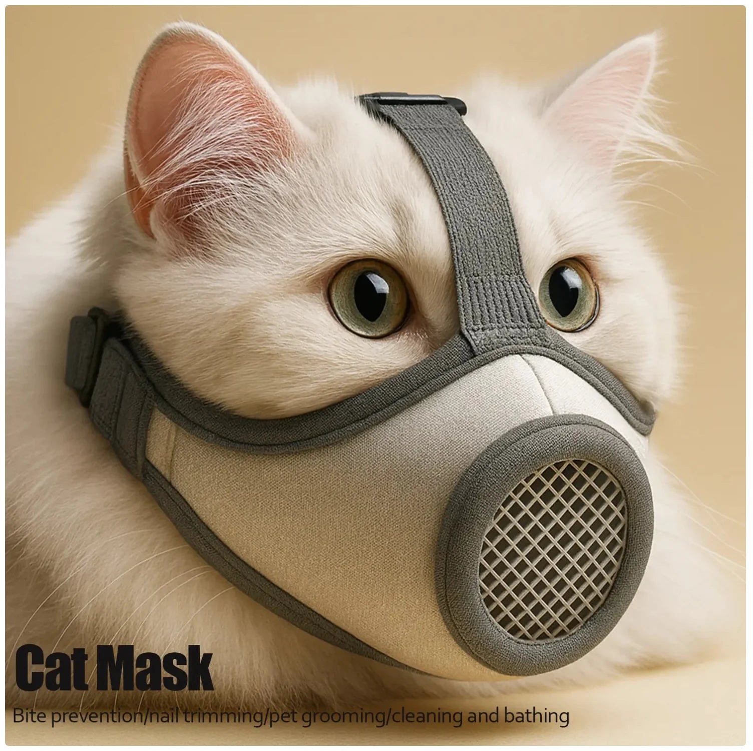 Say goodbye to grooming struggles! 🐾✨ Check out our breathable & adjustable cat muzzle for stress-free nail trimming and grooming sessions! 🐱💖