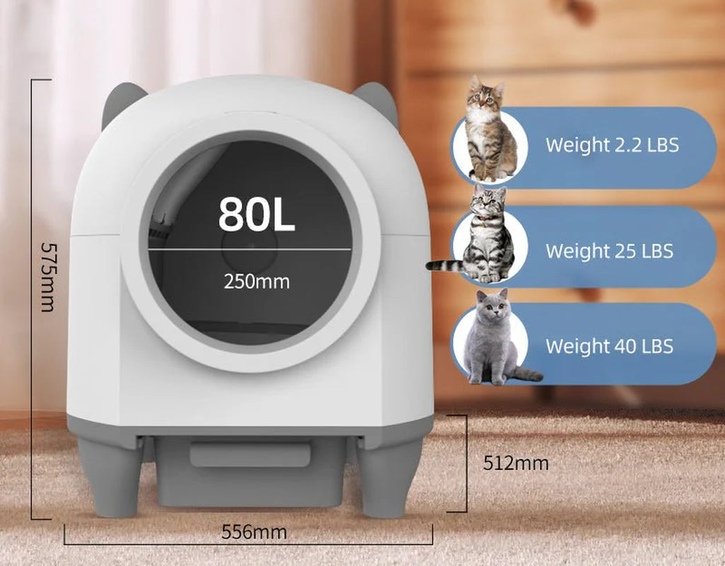 Say goodbye to scooping! 🐾 Check out the HEYBO Self-Cleaning Cat Litter Box - 80L of automatic convenience for your furry friend! 🐱✨