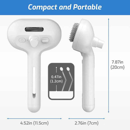 Pet 3-In-1 Spray Massage Comb for Cats & Dogs Prevents Static Electricity Removes Loose Hair with One Click Gentle Skin Care Steam Brush with Cool Mist Rechargeable Steam Pet Grooming Brush