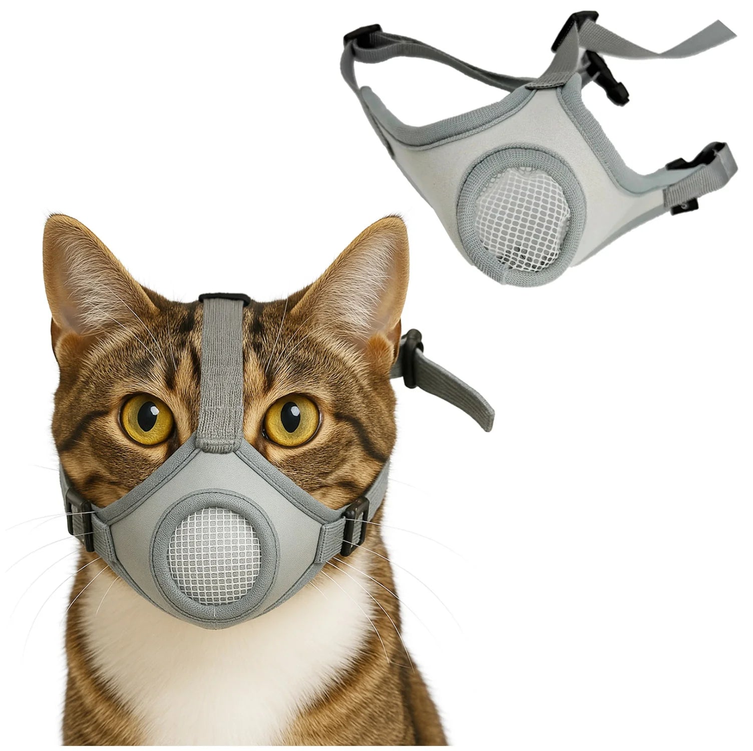 Say goodbye to grooming struggles! 🐾✨ Check out our breathable & adjustable cat muzzle for stress-free nail trimming and grooming sessions! 🐱💖