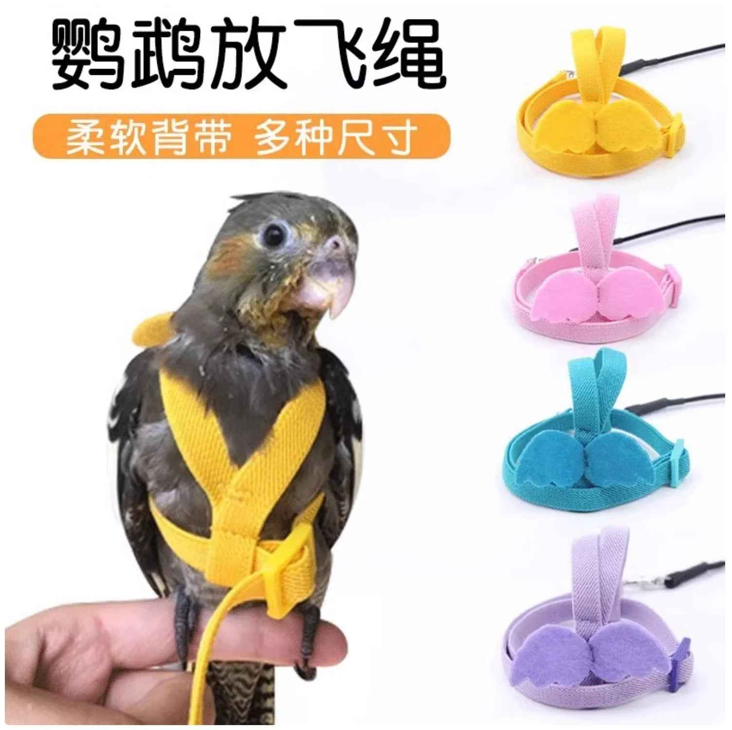 Take Your Feathered Friend for a Stroll! 🦜✨ Adjustable & Safe Parrot Harness with Leash!