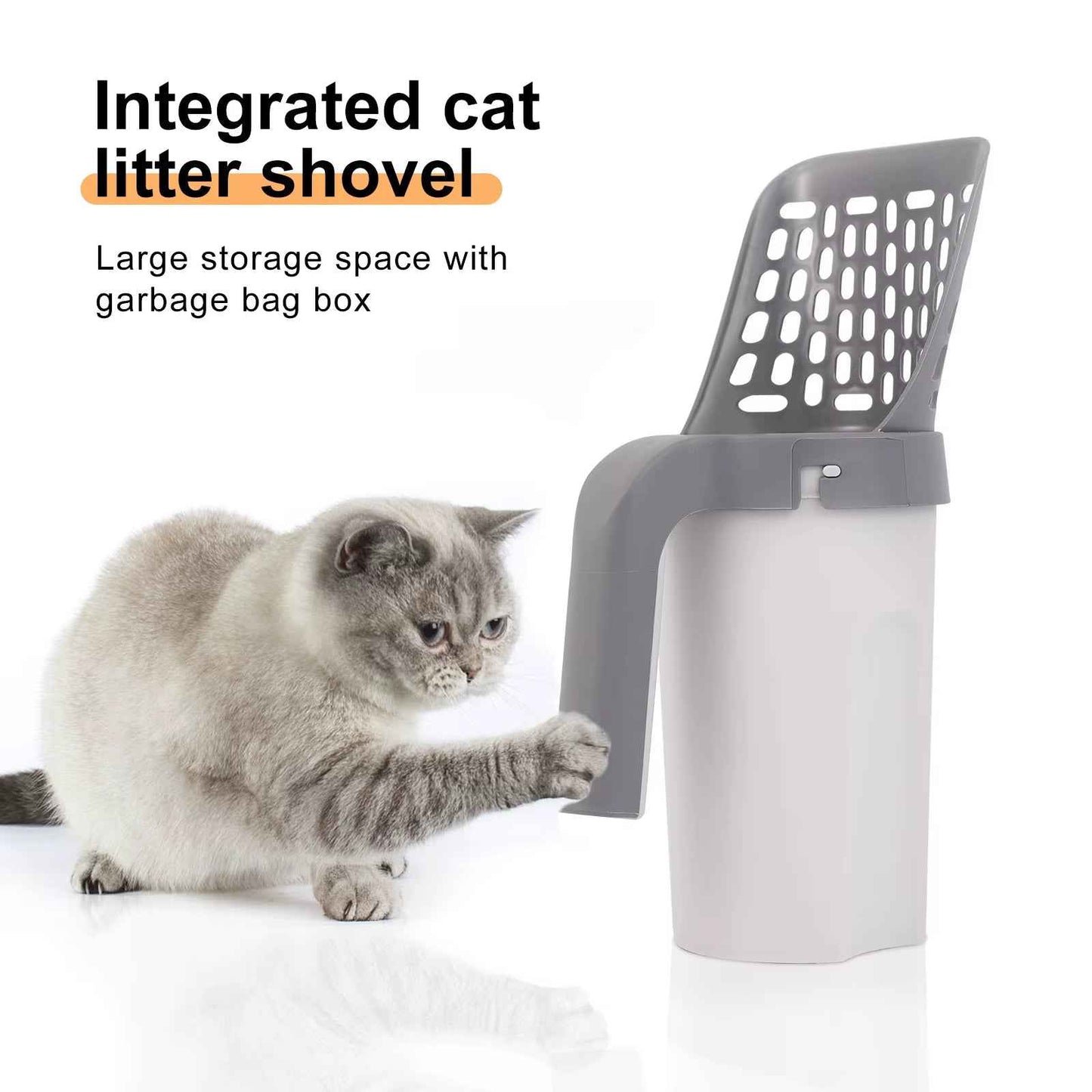 One Piece Cat Litter Scoop Set, Cat Poop Scoop Set, Pet Toilet Pick Up, Detachable and Portable Installation