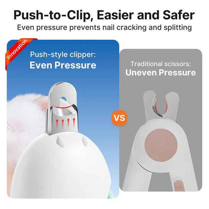 Potaroma Cat Nail Clipper with Adjustable 4-Size Trimming Hole & Hidden Nail File | Safe Toenail Trimmer for Kittens & Indoor Cats | Anti-Splash Claw Cutter for Cat Grooming (Blue)